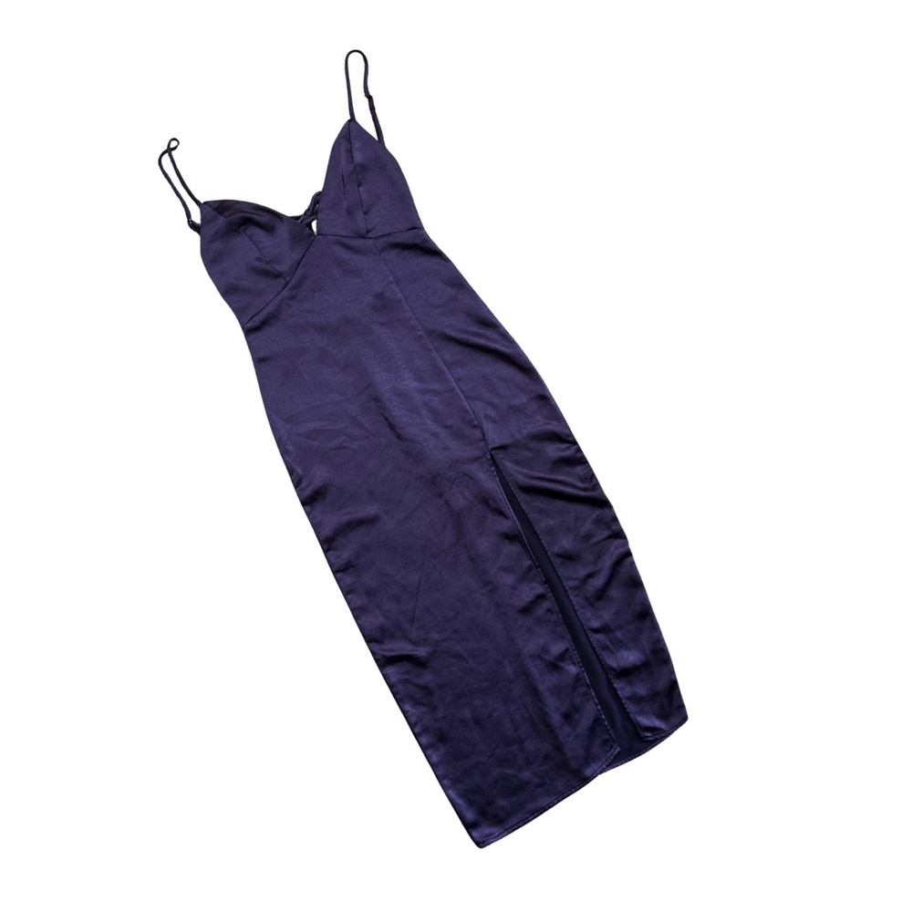 Wild Fable Women’s Rich Purple Satin Dress With Adjustable Spaghetti Straps